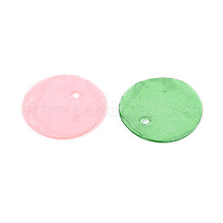 Spray Painted Natural Capiz Shell Disc Charms&nbsp;BSHE-T014-02M