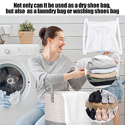Polyester Mesh Shoe Cleaning Laundry Zipper Bags&nbsp;ABAG-WH0044-66B