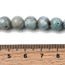 天然石ラリマービーズ連売り  ラウンド  8~9mm  穴：0.8mm  約48~50個/連  15.16~15.59''（38.5~39.6センチメートル）&nbsp;G-B156-A01-8mm
