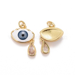 Rack Plating Brass Micro Pave Cubic Zirconia Pendants&nbsp;KK-I689-17G