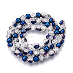 Electroplated Crackle Glass Beads Strands&nbsp;EGLA-N014-6mm-05