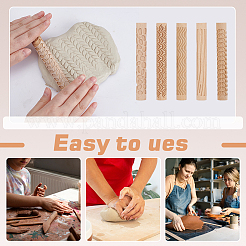 5Pcs 5 Styles Wooden Rolling Pin&nbsp;BAKE-AR0001-01