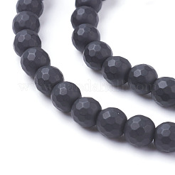 Synthetic Black Stone Beads Strands&nbsp;G-C059-6mm-1