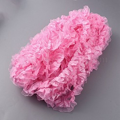 ポリエステルフリルトリミング  人形の服用  ロリータコスチュームアクセサリー  ピンク  40x1mm&nbsp;DIY-WH0308-395A