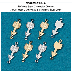 8Pcs 2 Colors 304 Stainless Steel Connector Charms&nbsp;STAS-UN0035-78