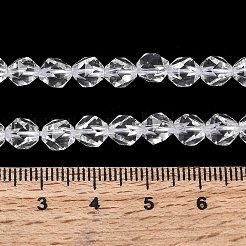 合成クオーツクリスタルビーズ連売り  スターカットラウンドビーズ  多面カット  5~6x5~6x5~6mm  穴：1~1.2mm  約64~68個/連  14.80''~15.04''（37.6~38.2センチメートル）&nbsp;G-Z119-A42-01