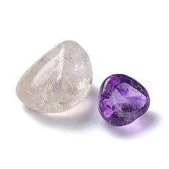 天然石アメジストビーズ  穴なし/ドリルなし  チップ  タンブルストーン  花瓶フィラーの宝石  4~15x4~7x1~7mm  約400個/100g&nbsp;G-C231-02