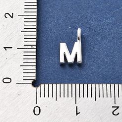 キュービックジルコニアチャーム付きスターリングシルバー925個  文字L  文字m  10.5x6x1.5mm  穴：2.5x1.5mm&nbsp;STER-Q004-01M-S