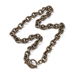 9MM 304 Stainless Steel Cable Chain OT Necklaces for Women&nbsp;NJEW-G194-03AB