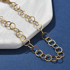 304ステンレススチールローロチェーンブレスレット女性用  イオンプレーティング（ip）  ゴールドカラー  6-1/2インチ（16.4cm）&nbsp;BJEW-U043-02G