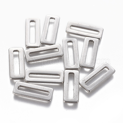 変色しにくい201ステンレススチール製リンクリング  長方形  ステンレス鋼色  20x8x1.5mm  内径：16x3mm&nbsp;STAS-L233-017P-1