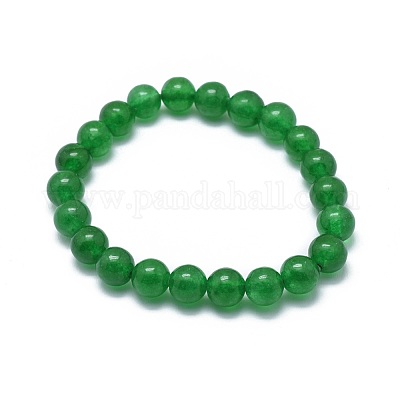 Natural Malaysia Jade(Dyed) Bead Stretch Bracelets&nbsp;BJEW-K212-C-013-1