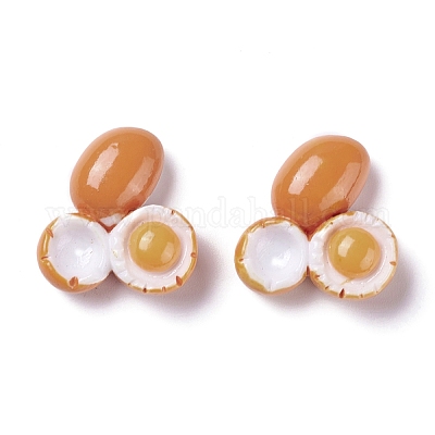樹脂カボション  卵  砂茶色  20x20x8mm&nbsp;RESI-K014-01B-1