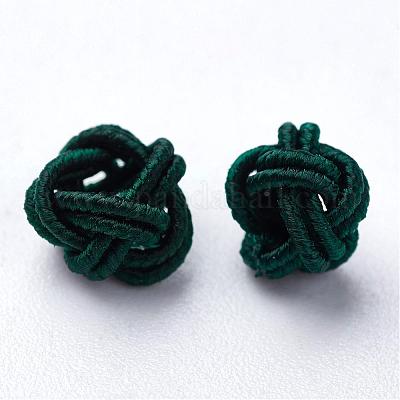 ポリエステルファブリックビーズ  ラウンド  ダークスレートグレー  6x5mm  穴：4mm  約200個/袋&nbsp;WOVE-N002-03-1