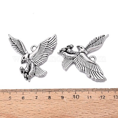 合金ペンダント  鷲の形  プラチナ  39.5x38.5x4mm  穴：2.5x3mm&nbsp;PALLOY-A007-11P-1