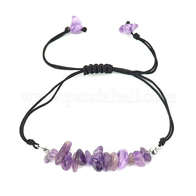 Natural Amethyst Braided Bead Bracelets&nbsp;PW-WG14195-08-1