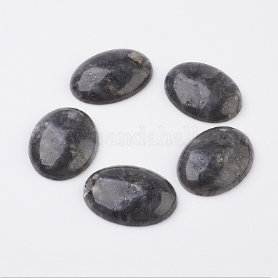 Natural Larvikite Flat Back Cabochons&nbsp;G-G741-30x40mm-04-1