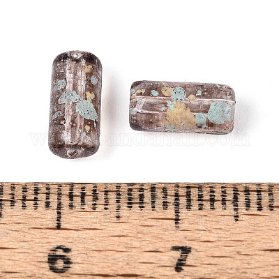 ピカソの透明ガラスのラッパビーズ  ココナッツブラウン  9x4.5mm  穴：1mm  約1500個/ポンド&nbsp;SEED-N010-02L-1