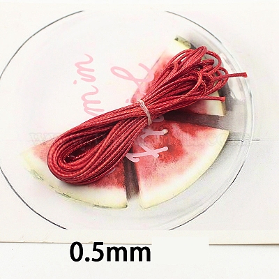 ポリエステルワックスコード  ラウンド  サクランボ色  0.5mm  5 M /バンドル&nbsp;X1-YC-TAC0001-10-1