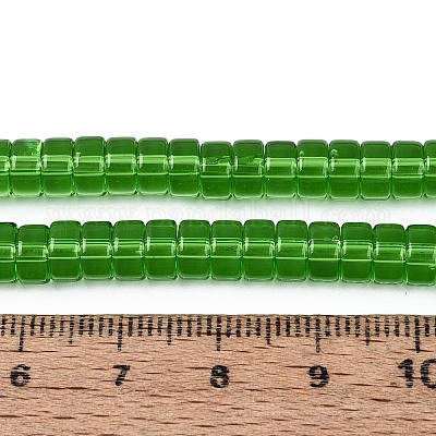 透明ガラスビーズ連売り  フラットラウンド  グリーン  6~6.5x3~3.5mm  穴：0.8~1mm  約112~120個/連  14.57~15.16''（37~38.5センチメートル）&nbsp;GLAA-N026-3x6mm-T09-1