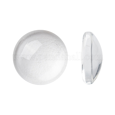 Clear Glass Cabochons Oval Dome 18x25mm (0.7x0.98 Inch) Flat Back For Jewelry Making