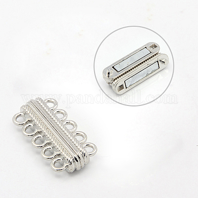 Alloy Magnetic Clasps with Loops&nbsp;PALLOY-E281-P-1