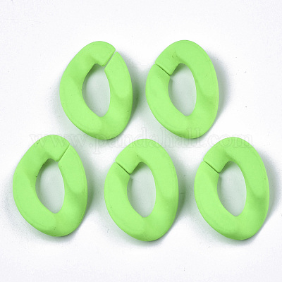 Opaque Spray Painted Acrylic Linking Rings&nbsp;OACR-R249-03-1