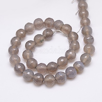 Natural Grey Agate Beads Strands&nbsp;G-G580-10mm-08-1