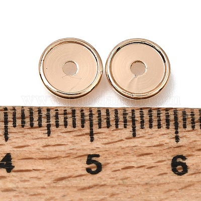 真鍮ビーズ  ディスク  ラックめっき  長持ちメッキ  ライトゴールド  8x1.2mm  穴：1.5mm&nbsp;KK-CBA0DF0-18A-KCG-1