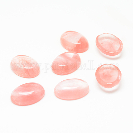 Cherry Quartz Glass Cabochons&nbsp;G-T020-18x25mm-07-1
