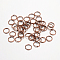 Iron Open Jump Rings, Round, Nickel Free, Red Copper, 5x0.7mm, 21 Gauge, Inner Diameter: 3.6mm, about 20000pcs/1000g