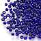 6/0 Baking Paint Glass Round Seed Beads, Indigo, 4~5x3~4mm, Hole: 1~2mm, about 4500pcs/pound