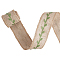 Burlap Ribbons, Leaf, Tan, 2-1/4 inch(57mm), about 3.28 Yards(3m)/Roll