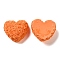 Opaque Resin Cabochons, Heart, Orange, 22.5x25x11mm