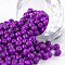 Baking Paint Glass Seed Beads, Medium Orchid, 6/0, 4~5x3~4mm, Hole: 1~2mm, about 500pcs/50g, 50g/bag, 18bags/2pounds