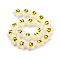 Glass Enamel Beads, Hand Painted Beads Star with Smiling Face Pattern, White, 20.5x22x11mm, Hole: 1.6mm