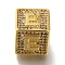 Brass Cubic Zirconia Beads, Cadmium Free & Nickel Free & Lead Free, Letter E, Square, Letter E, 9.5x9.5x9.5mm, Hole: 6mm