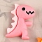Dinosaur Opaque Flatback Resin Cabochons, for DIY Craft Making, Pink, 22x15mm