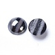 不透明ガラスカボション  縞模様  半円  ブラック  8x3.5mm&nbsp;GGLA-S038-11E-8mm-3
