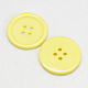 樹脂ボタン  染め  フラットラウンド  きいろ  34x4mm  穴：3mm  98個/袋&nbsp;RESI-D030-34mm-07-1