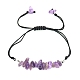 Natural Amethyst Braided Bead Bracelets&nbsp;PW-WG14195-08-1