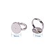 Brass Pad Ring Bases&nbsp;KK-PH0001-15S-3