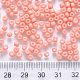12/0ベーキングペイントガラスラウンドシードビーズ  ライトサーモン  1.5~2x1.5mm  穴：0.5~1mm  約30000個/ポンド&nbsp;SEED-S036-01A-17-3