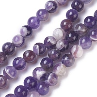 天然シェブロン アメジスト ビーズ 連売り  ラウンド  8mm  穴：1.2mm  約47~50個/連  15インチ（38~39cm）&nbsp;G-I222-8mm-01