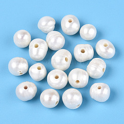 Natural Cultured Freshwater Pearl Beads, Potato, Creamy White, 7~9.5x7~11mm, Hole: 1.8~2mm