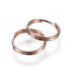 304ステンレススプリットリング  ダブルループ丸カン  ローズゴールド  8x1mm  内径：7mm  単線：0.5mm
