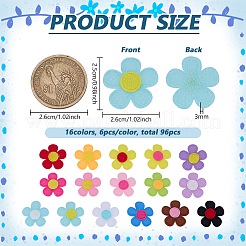 96Pcs 16 Colors Polyester Ornament Accessories&nbsp;DIY-FG0008-38
