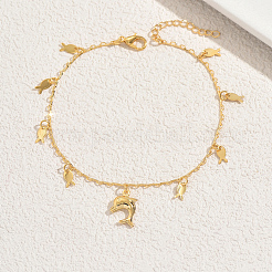 Brass Dolphin Fish Charm Anklets for Women&nbsp;PZ0195