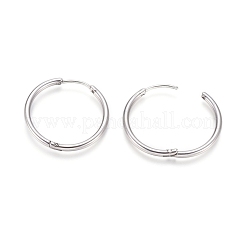 Tarnish Resistant 202 Stainless Steel Huggie Hoop Earrings&nbsp;EJEW-F111A-25mm-P