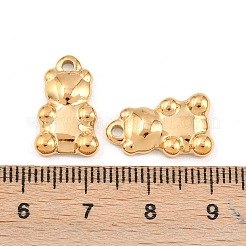 304ステンレスペンダント  クマ  鉛フリー＆カドミウムフリー  イオンプレーティング（ip）  18KGP本金メッキ  17x10.5x3mm  穴：1.8mm&nbsp;STAS-H241-31G
